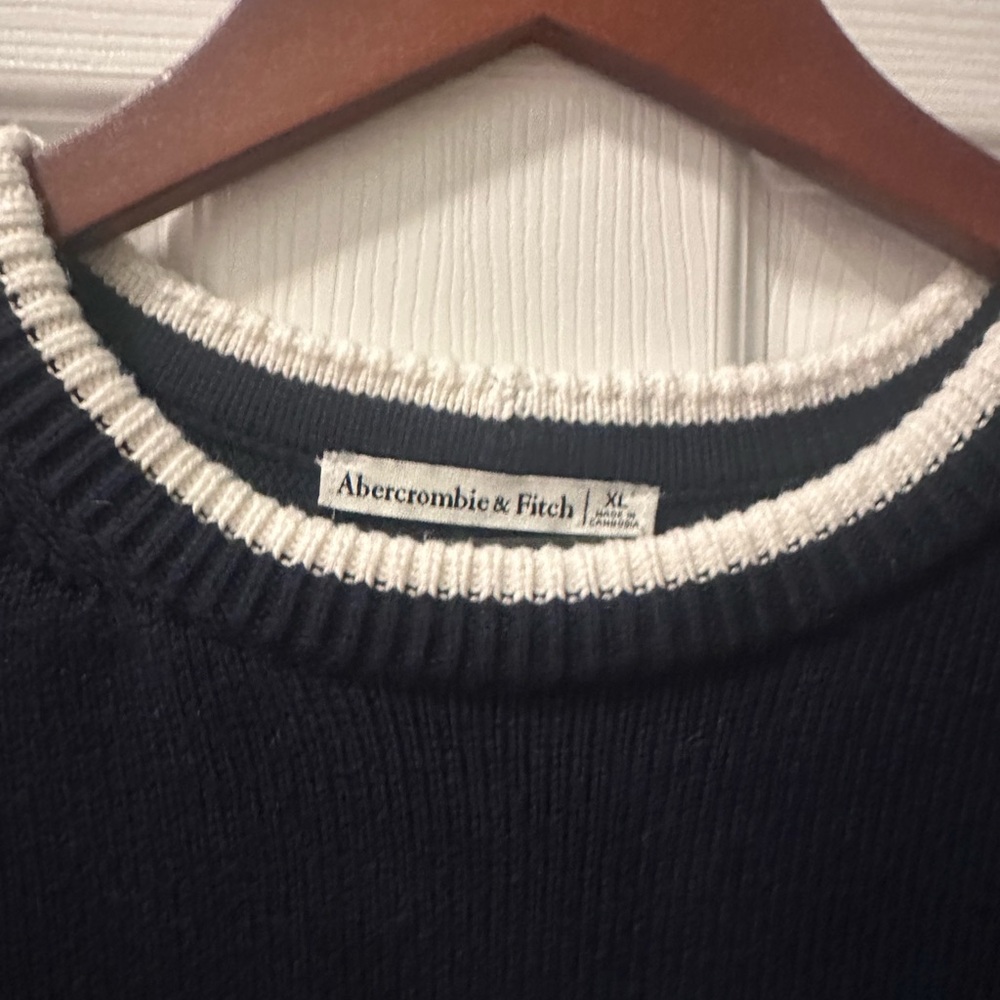 Abercrombie & Fitch Navy Sweater with White Trim
